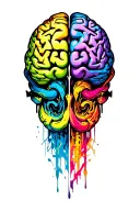 adhd brain tattoo design idea