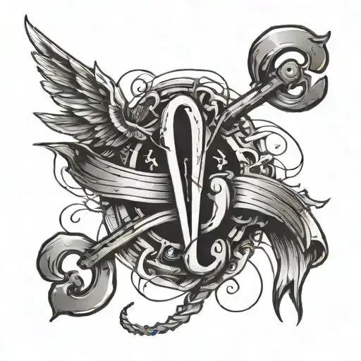 Lifeline with letter V A J G tattoo design idea