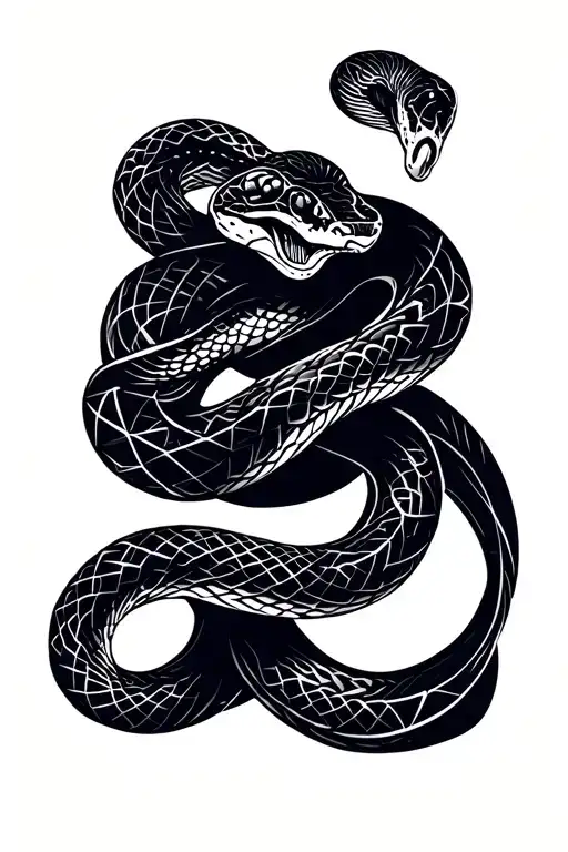 snake wrapped tattoo design idea