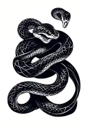 snake wrapped tattoo design idea
