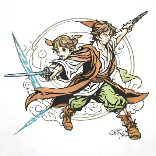 Peter Pan Jedi tattoo design idea