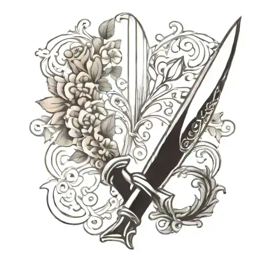 knife tattoo design idea