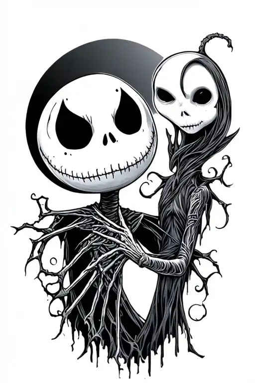 nightmare before christmas tattoo design idea