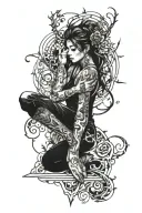 Depression depicted tattoo design idea