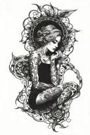 Depression depicted tattoo design idea