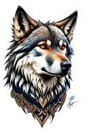 valkyrie wolf tattoo design idea