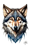 valkyrie wolf tattoo design idea