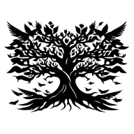 Tree Of Life with flying birds tattoo design idea