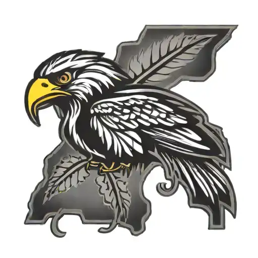 sewing a Iowa Hawkeye logo intertwined tattoo design idea