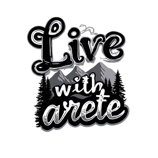 "Live with arete" mountains tattoo design idea