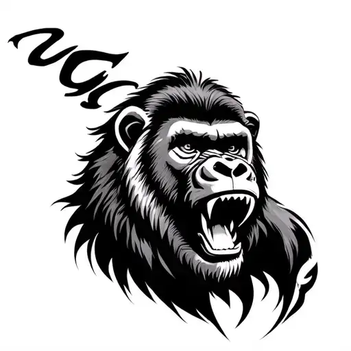 half lion half gorilla tattoo that roars when i move my armpits ups tattoo design idea