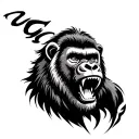 half lion half gorilla tattoo that roars when i move my armpits ups tattoo design idea