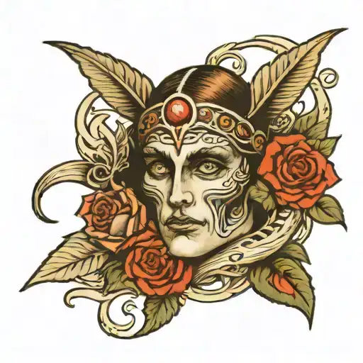 elden ring malenia head shot tattoo design idea