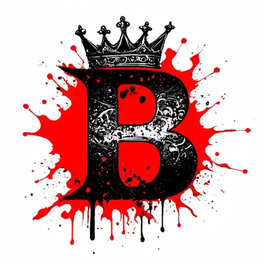 letter b with a crown on top make the whole thing look like its on fire  tattoo design idea