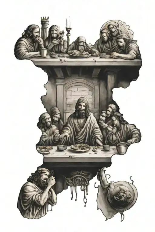 the last supper tattoo design idea