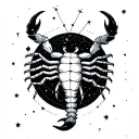 flat earth scorpio constellation tattoo design idea
