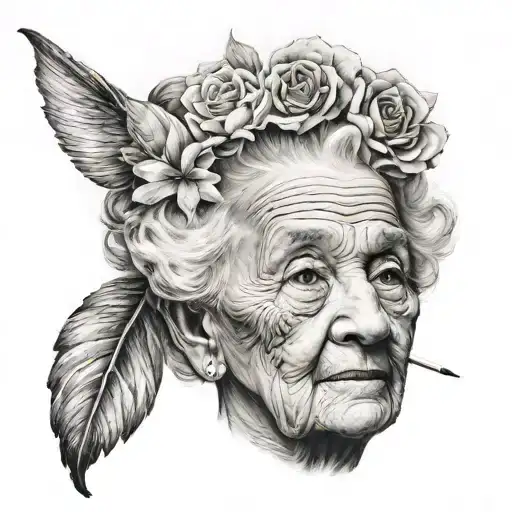 memory of grandma  tattoo design idea