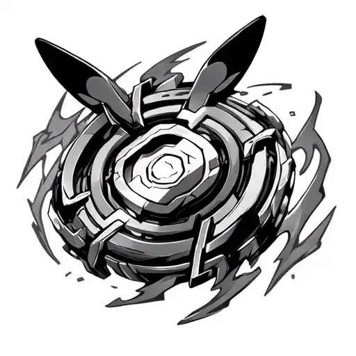 Pikachu beyblade energy layer tattoo design idea