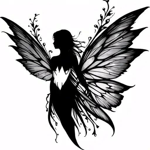 fairy wings tattoo design idea