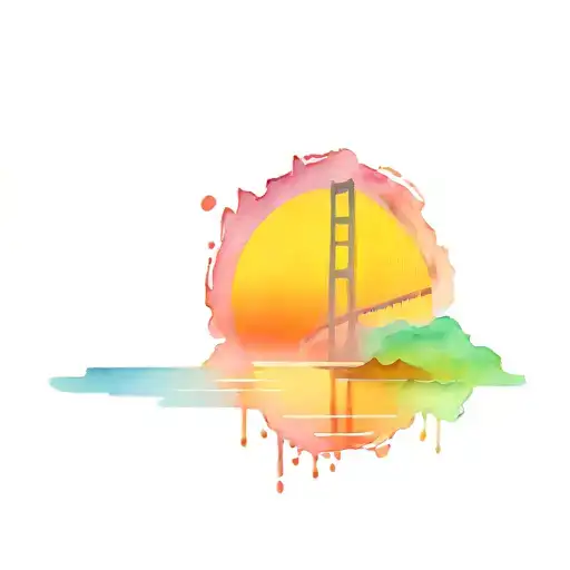 rainbow bridge over water tattoo design idea