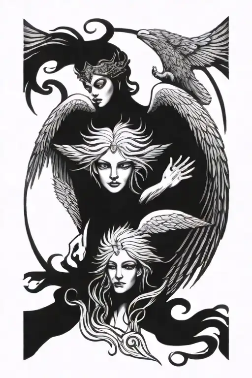 dark angel tattoo design idea