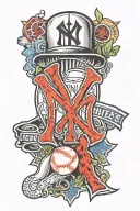 New York Yankees logo New York giants logo incorporated tattoo design idea