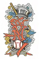New York Yankees logo New York giants logo incorporated tattoo design idea