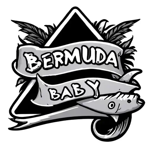 Bermuda Triangle friendship tattoo with the saying "Bermuda baby" in it. tattoo design idea