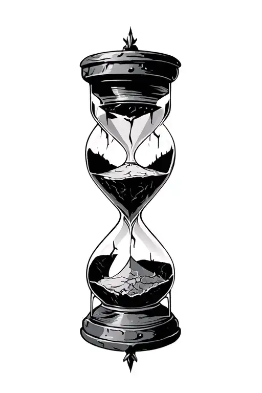 Hourglass cracked tattoo design idea