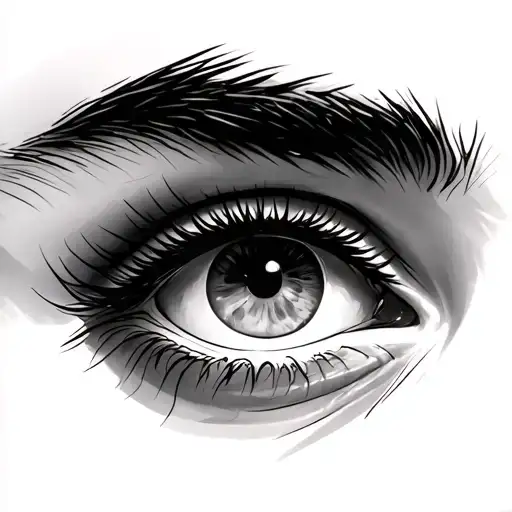 An open eye, which hasThe upper eyelid is sewn to the lower tattoo design idea