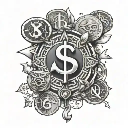 slave to money symbols tattoo design idea