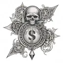 slave to money symbols tattoo design idea