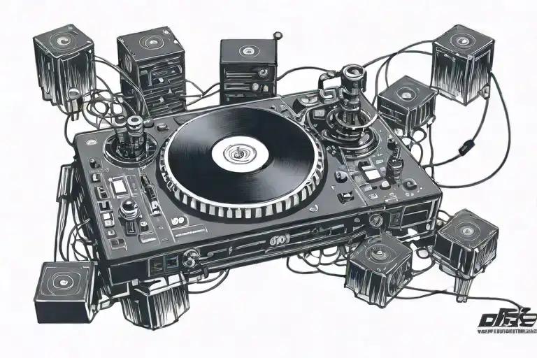 dj controller tattoo design idea