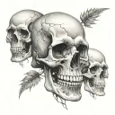 3 skull tattoo design idea