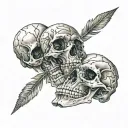 3 skull tattoo design idea