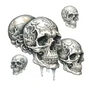 3 skull tattoo design idea