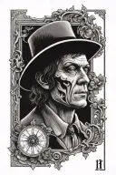 hermit tarot card featuring alex delarge of clockwork orange movie tattoo design idea