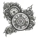 pain time misery  healing Roman numerals tattoo design idea