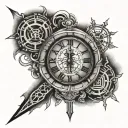 pain time misery  healing Roman numerals tattoo design idea