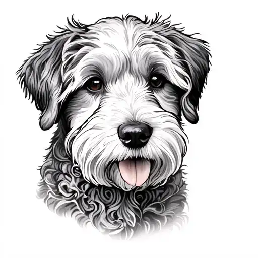 Goldendoodle tattoo design idea