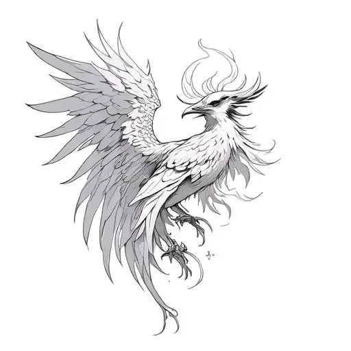 the phoenix that rose from the fire coming tattoo design idea