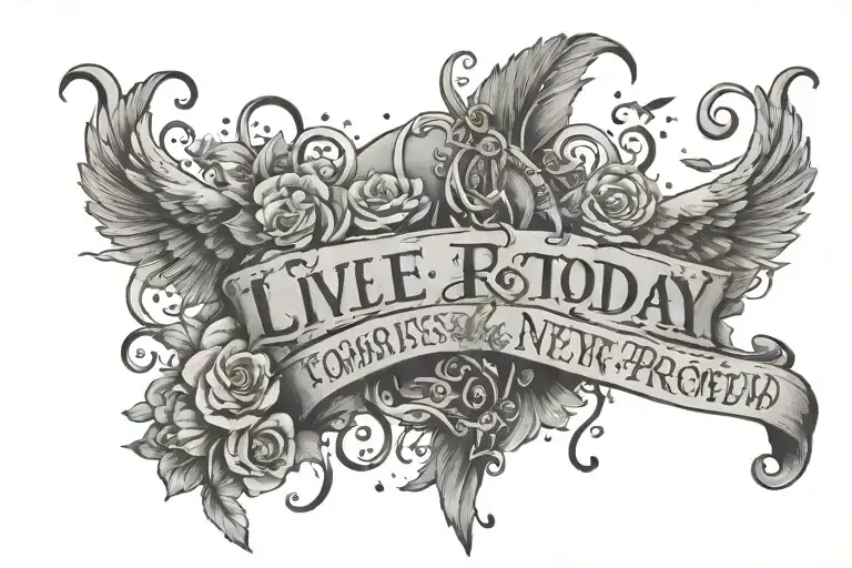 live for today cause tomorrow is never promised tattoo design idea