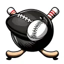 A tattoo design featuring a bowling ball morphing into a football, with a baseball bat and hockey stick intertwined, symbolizing your love for sports tattoo design idea