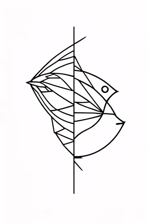 geometric fish tattoo design idea