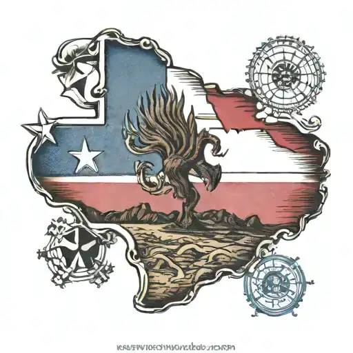 texas and New mexico flag tattoo design idea