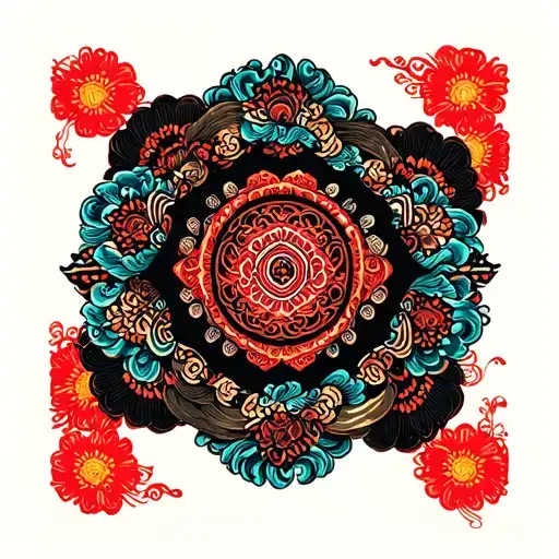 Hmong traditional patterns tattoo design idea