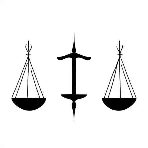 balance justice tattoo design idea