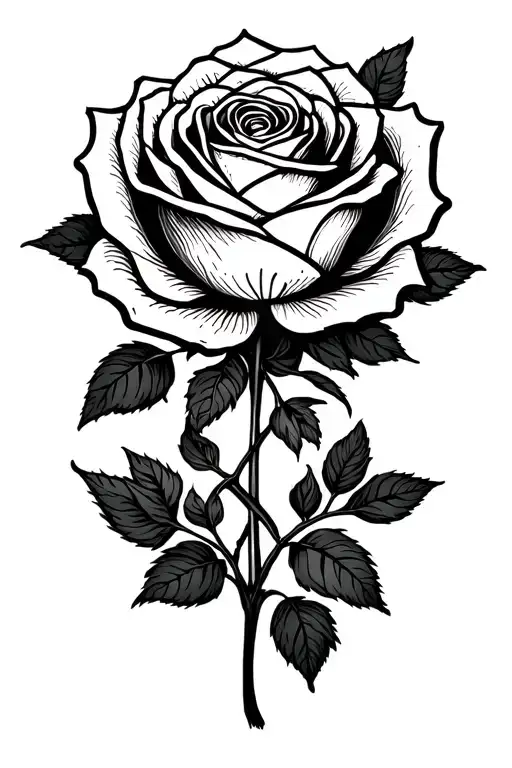 Lioness and three lion cards are inscribed in a rose instead of the stem inscription my children my life tattoo design idea