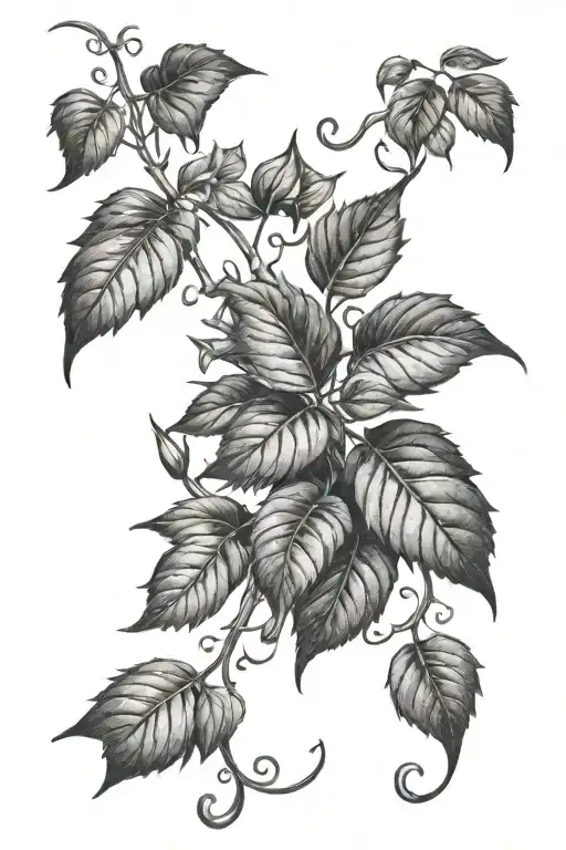 poison ivy vines tattoo design idea