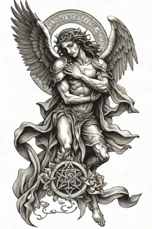 arc angel michael tattoo design idea